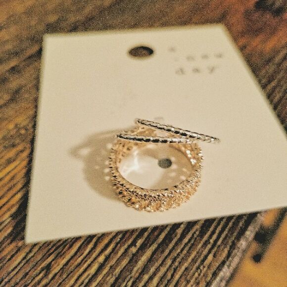 Silver and Rose Gold Ring Set - Picture 3 of 5